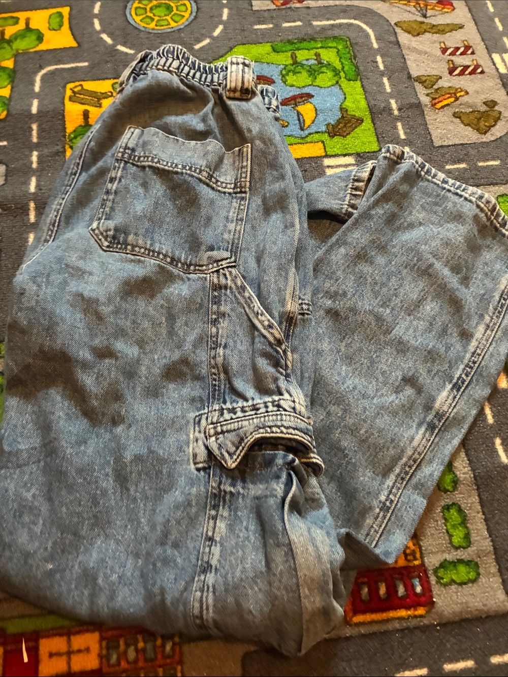 Garage Light Blue Boyfriend Cargo Jeans - Picture 2 of 2